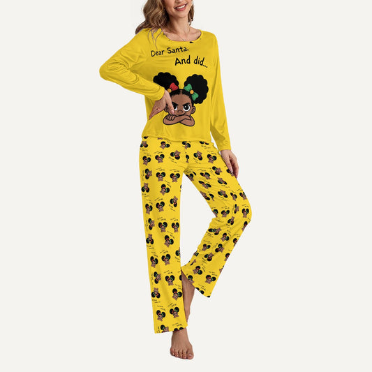 Santa And Did  Women's Loungewear Set - Yellow