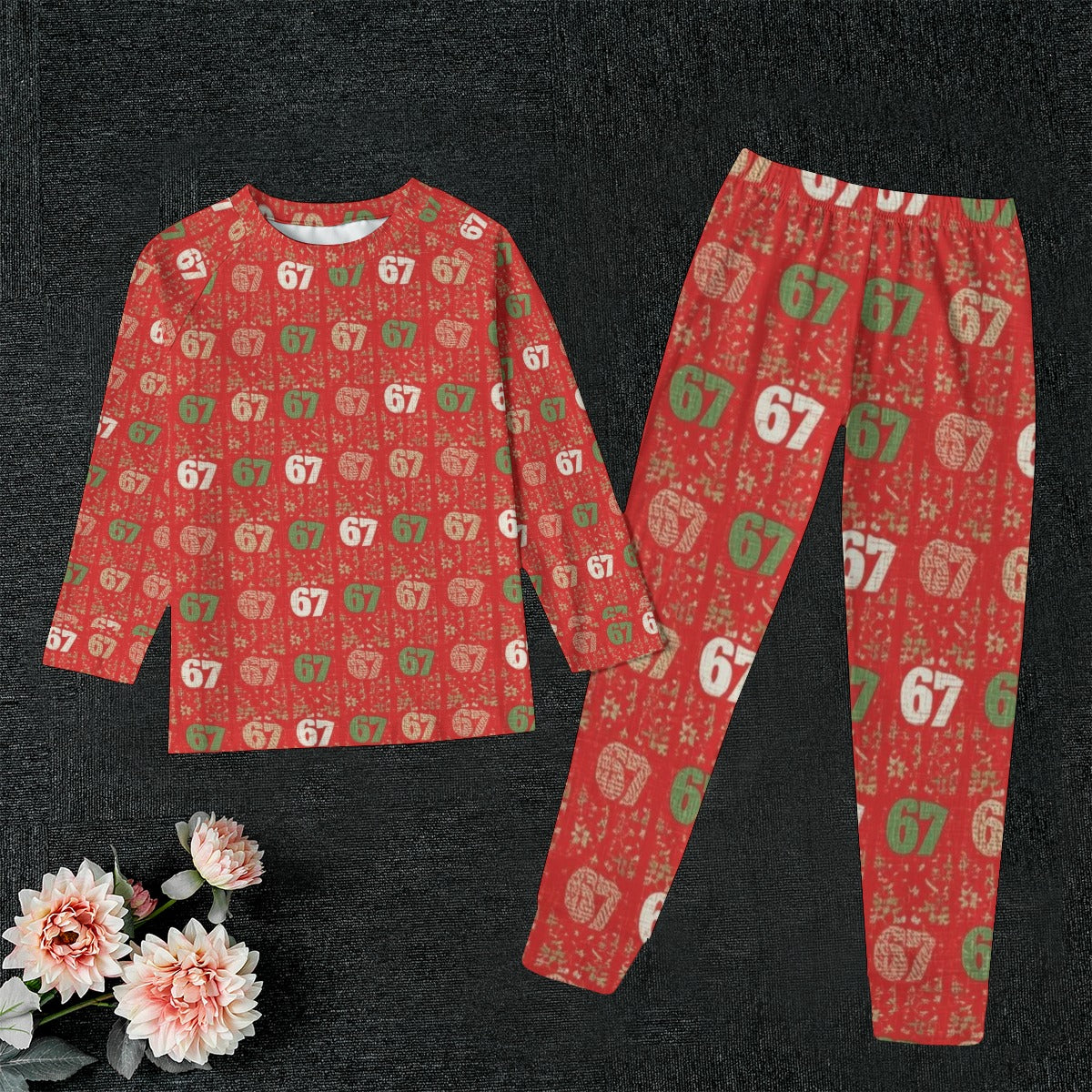 67 Red Kid's Sleep Pajama Set