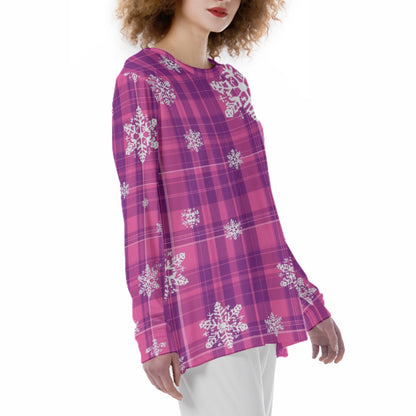 Pink Plaid Snowflakes