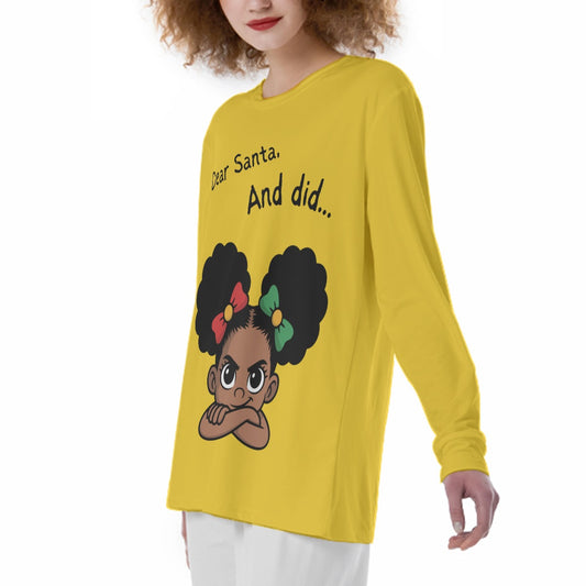 Santa and Did Womens' Pajama Tee - Yellow