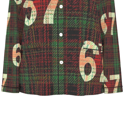 67 Women's Long Sleeve Pajama Set with Black Piping