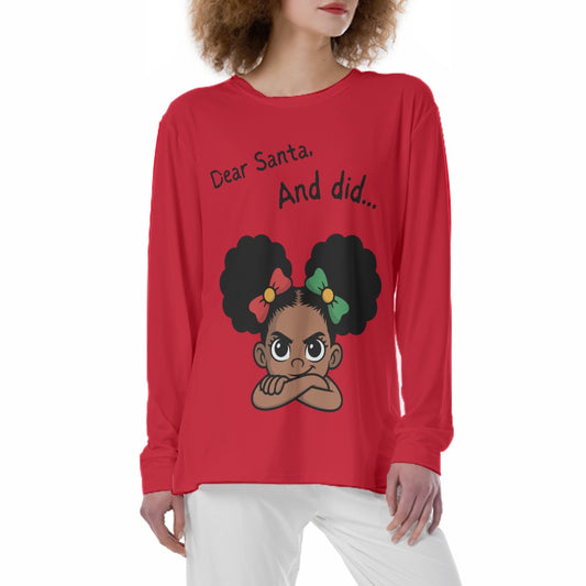 Santa and Did Pajama Tee Women's