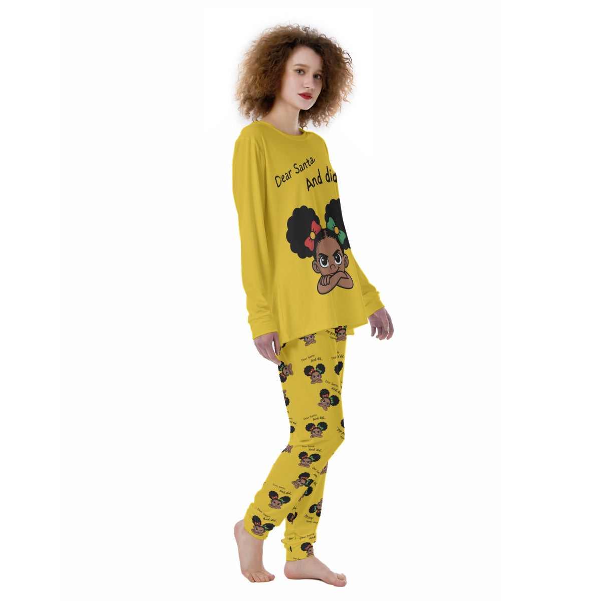 Santa And Did Women's Pajamas - Yellow